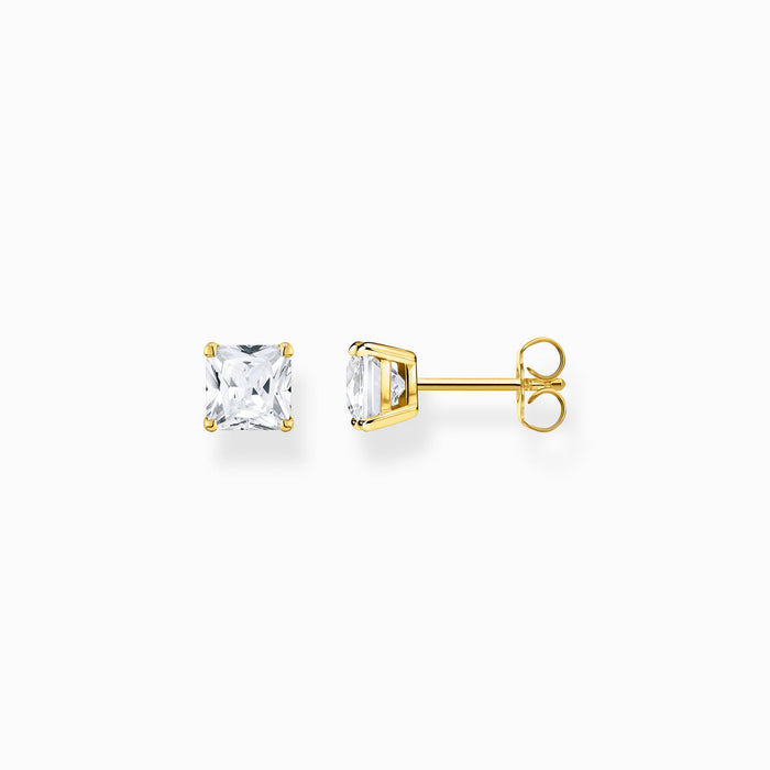 Thomas Sabo White Stone Gold Plated Ear Studs