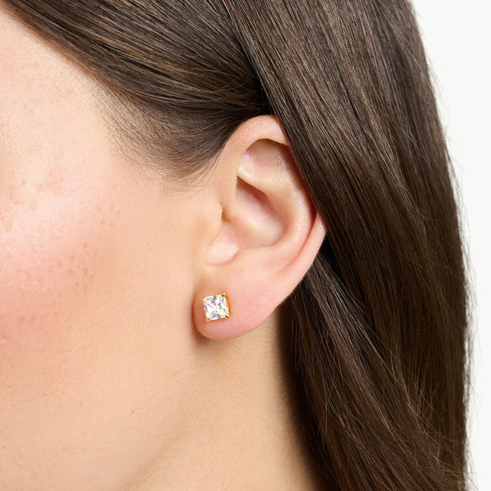 Thomas Sabo White Stone Gold Plated Ear Studs