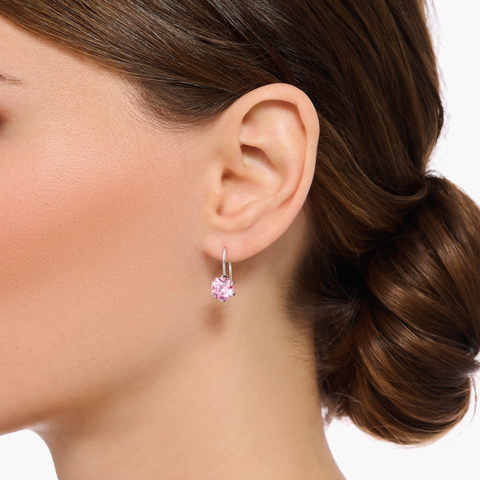 Thomas Sabo Pink Zirconia Silver Ear Studs