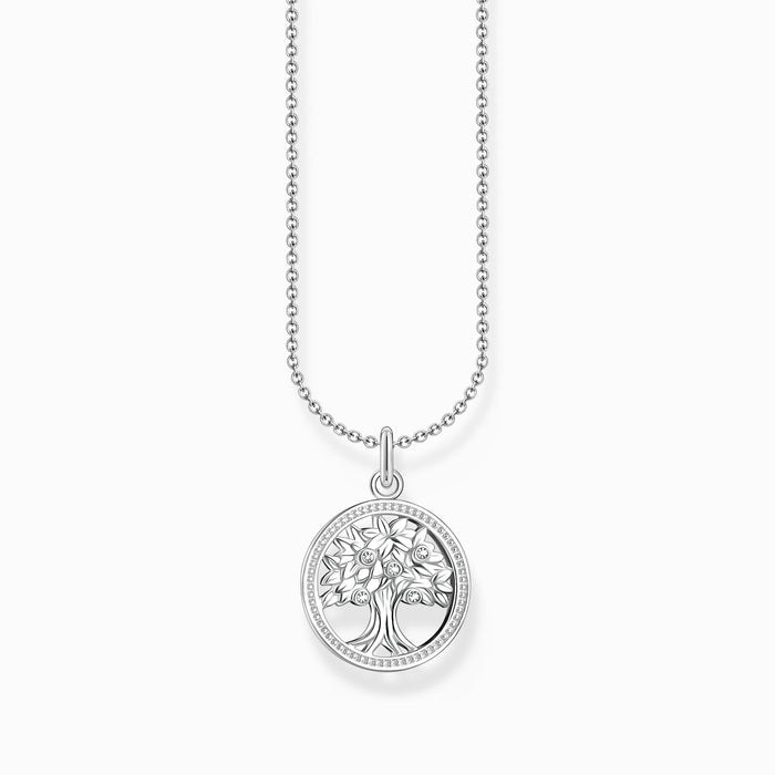 Thomas Sabo White Zirconia Tree Of Love Silver Necklace