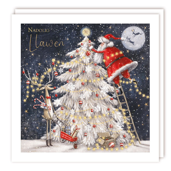 Tracks Publishing Santa Up Tree 10 Pack Of Christmas Cards