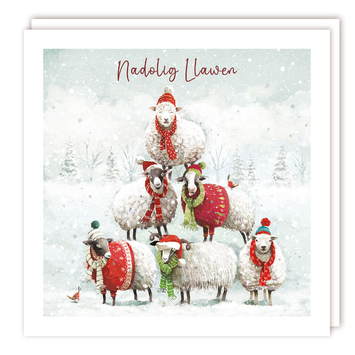 Tracks Publishing Stacked Sheep 10 Pack Of Christmas Cards