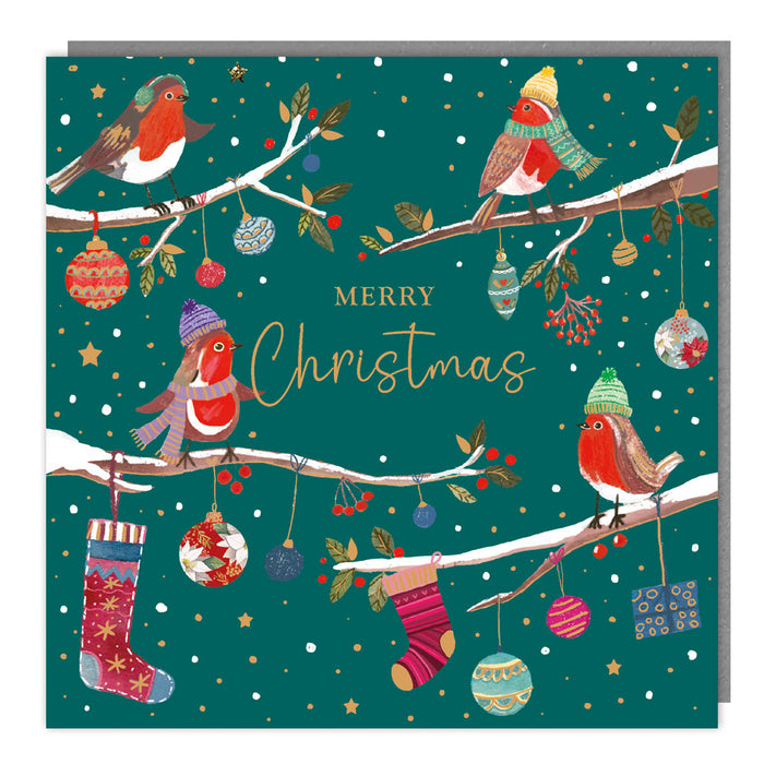 Tracks Publishing Well Dressed Robins 5 Pack Of Christmas Cards