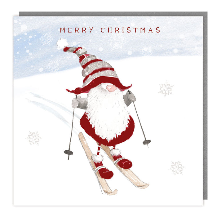 Tracks Publishing Skiing Santa 5 Pack Of Christmas Cards