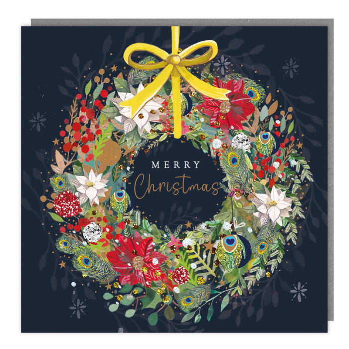 Tracks Publishing Wreath On Dark Background 5 Pack Of Christmas Cards