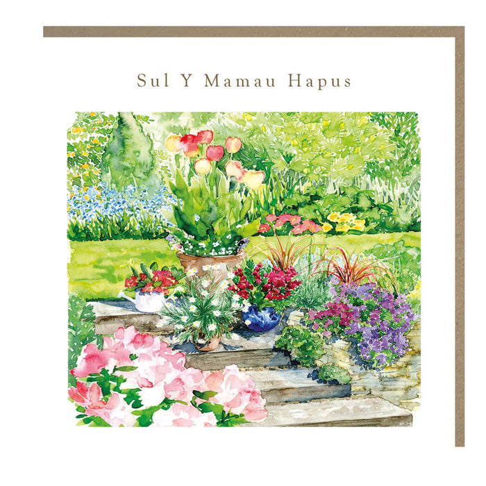 Tracks Publishing Welsh 'Sul Y Mamau Hapus' Happy Mother's Day Flower Garden Card