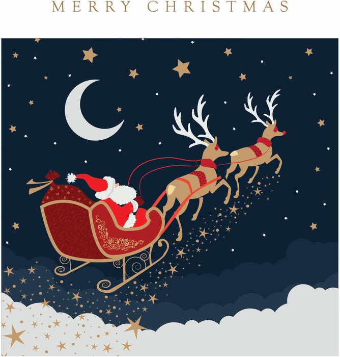 Tracks 'Classic Christmas Sleigh Design' Christmas Card Pack of 5