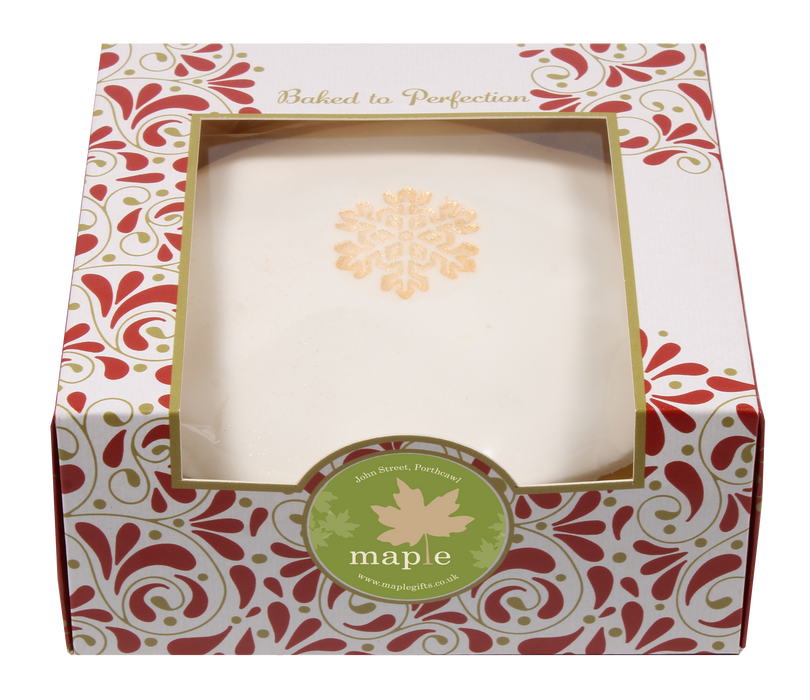 Maple Round Iced Christmas Cake Boxed