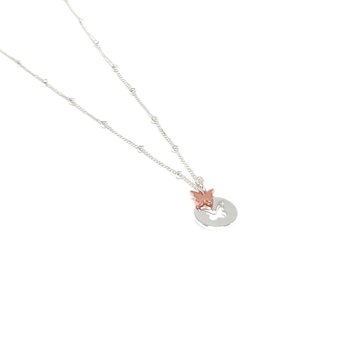Clementine Tula Butterfly Necklace - Rose Gold