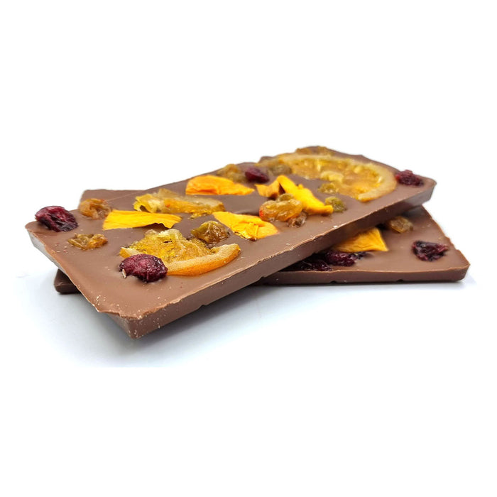 Walnut Tree Two Bars of Milk Chocolate Studded with Fruit and Nut
