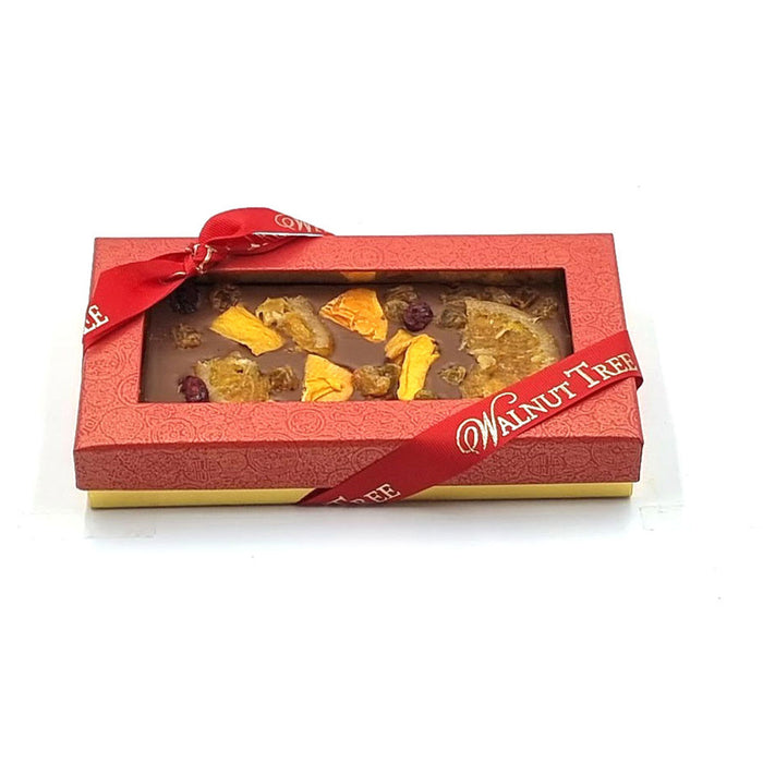 Walnut Tree Two Bars of Milk Chocolate Studded with Fruit and Nut
