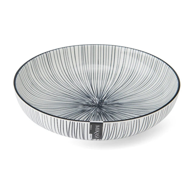 Black Stripe Stoneware Bowl