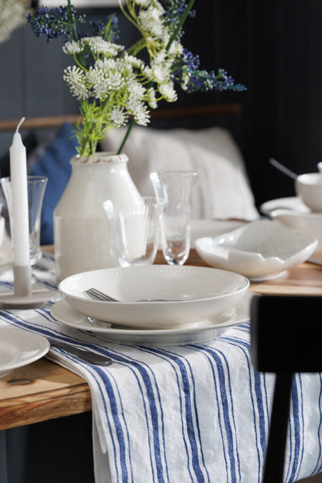 Mikasa Navy Stripe Linen-Blend Table Runner