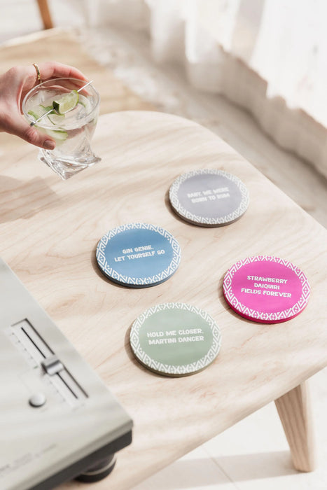 Uberstar Cocktail Song Puns Coasters - Volume 2