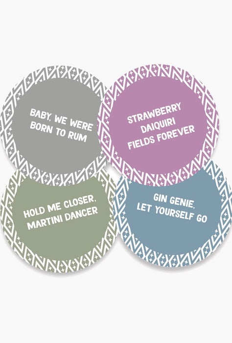 Uberstar Cocktail Song Puns Coasters - Volume 2