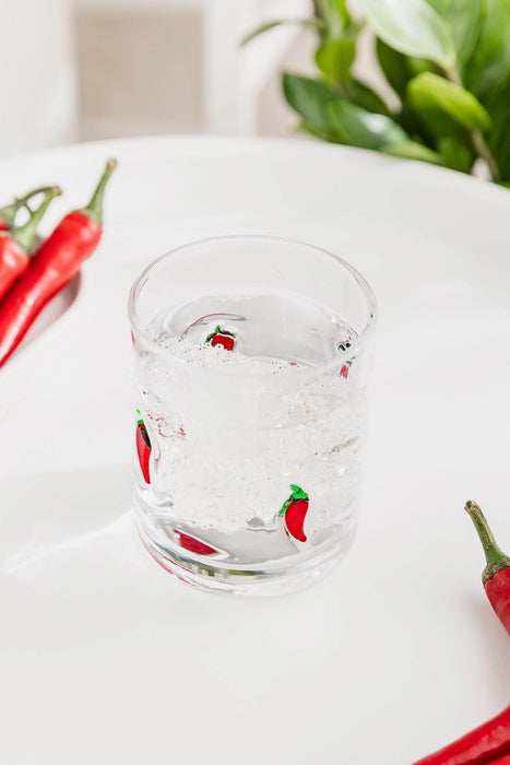 Uberstar Glass Charm Tumblers - Chilli Pepper Edition