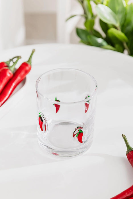 Uberstar Glass Charm Tumblers - Chilli Pepper Edition