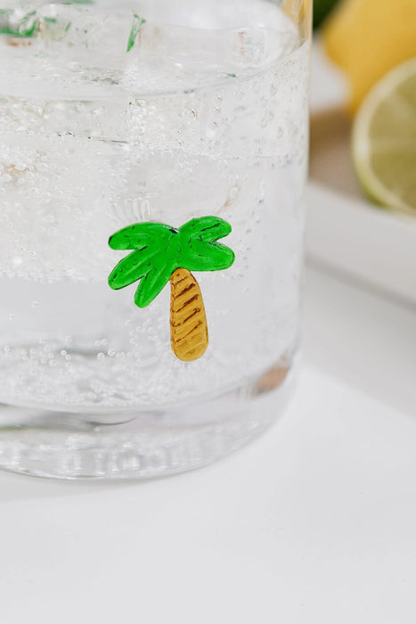 Uberstar Glass Charm Tumblers - Palm Tree Edition