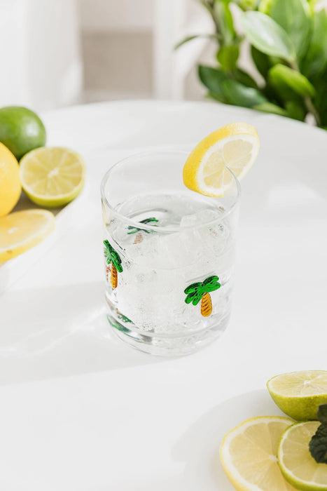 Uberstar Glass Charm Tumblers - Palm Tree Edition