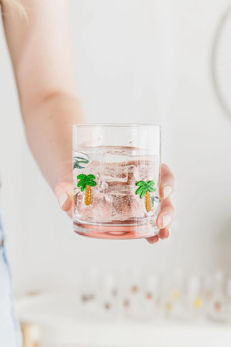 Uberstar Glass Charm Tumblers - Palm Tree Edition