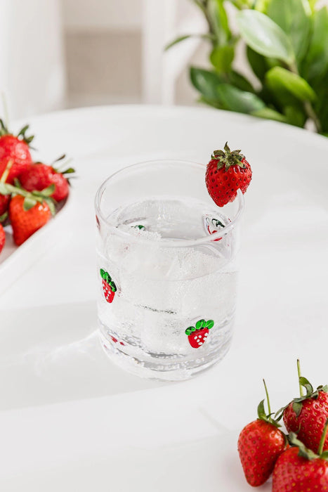 Uberstar Glass Charm Tumblers - Strawberry Edition