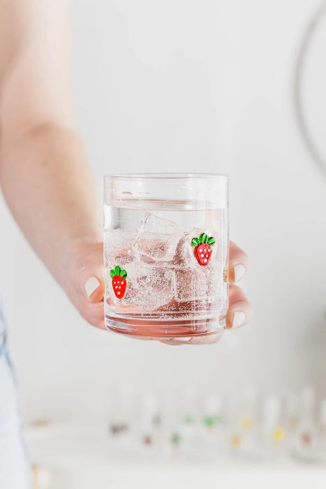 Uberstar Glass Charm Tumblers - Strawberry Edition