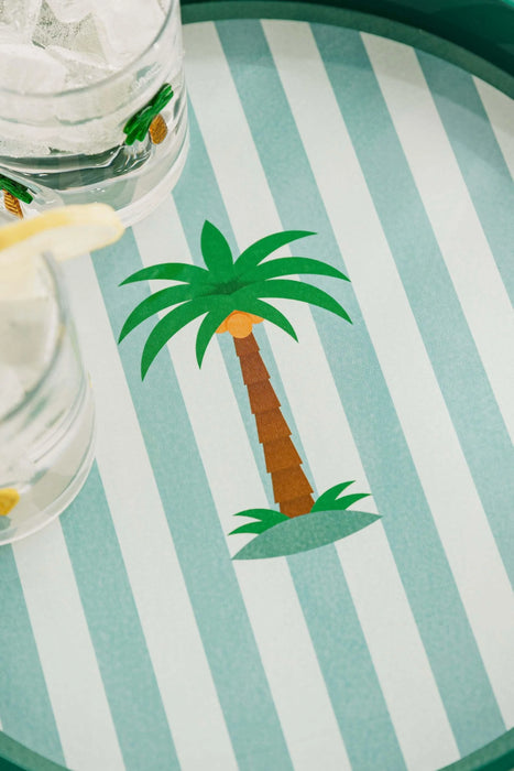 Uberstar Lacquer Wood Drinks Tray - Palm Tree
