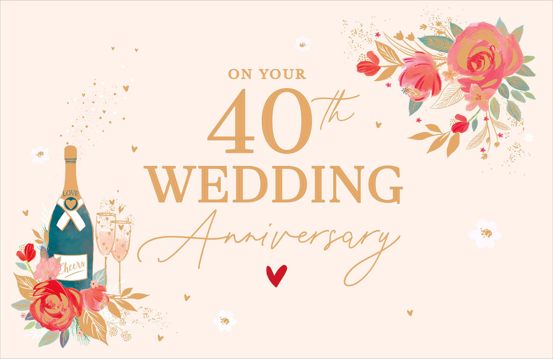 UKG On Your 40th Wedding Anniversary Card