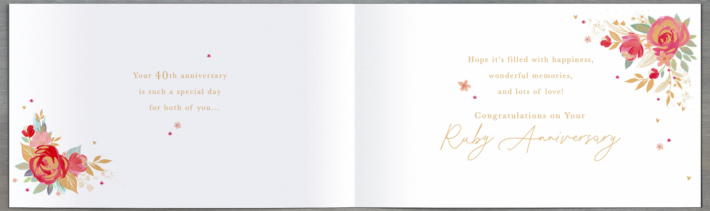 UKG On Your 40th Wedding Anniversary Card