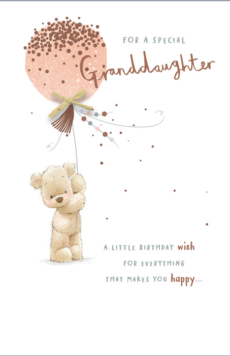 UKG For A Special Granddaughter A Little Birthday Wish Card