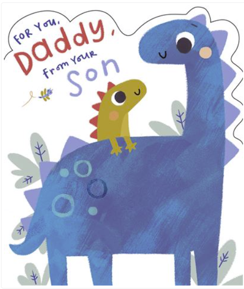 Vatertagskarte „To Daddy From Your Son“ – Süße Cartoon-Karte Mit Blauem Umschlag, 12,2x18,8 Cm