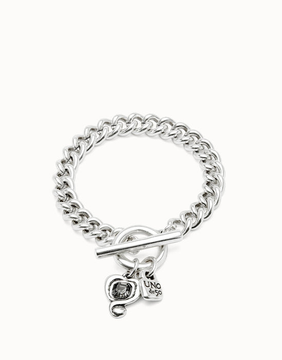 UNOde50 Curb Link Chain With Heart Clasp Bracelet