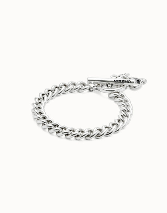 UNOde50 Curb Link Chain With Heart Clasp Bracelet