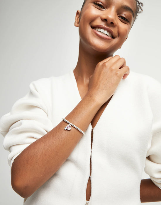 UNOde50 Sterling Silver Plated Pink Crystal Beaded Bracelet