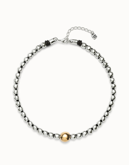 UNOde50 Bead With Larger Central 18K Bead Bracelet