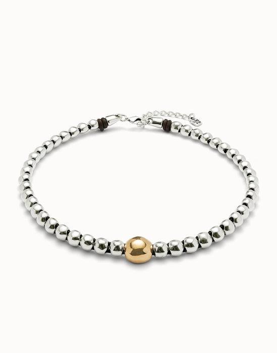 UNOde50 Bead With Larger Central 18K Bead Bracelet
