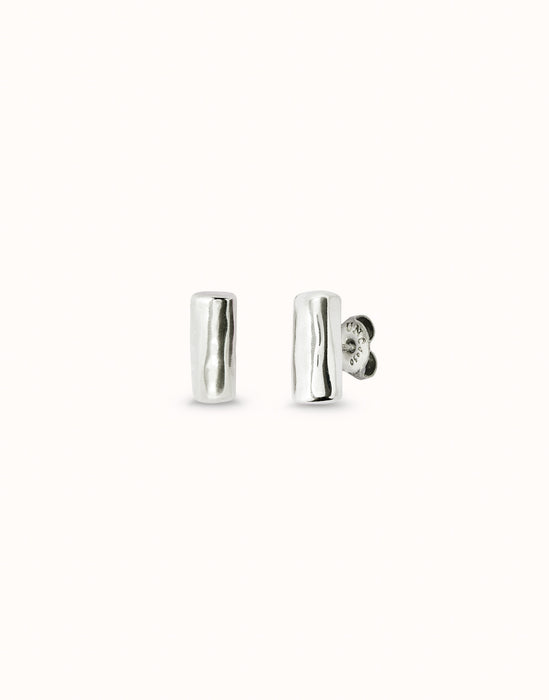 UNOde50 White Topaz Silver Tube Earrings