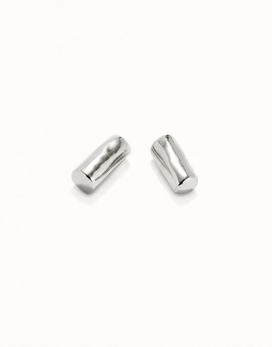 UNOde50 White Topaz Silver Tube Earrings