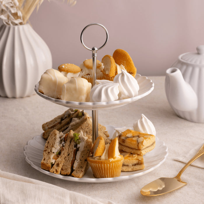 The Rayware Group Luxe 2 Tier Cake Stand White