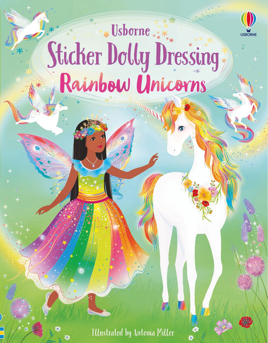 Usborne Little Sticker Dolly Dressing Rainbow Unicorns