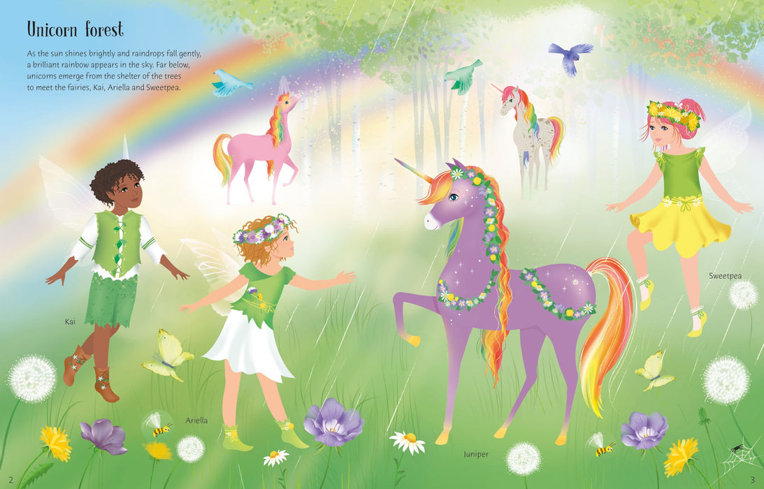 Usborne Little Sticker Dolly Dressing Rainbow Unicorns