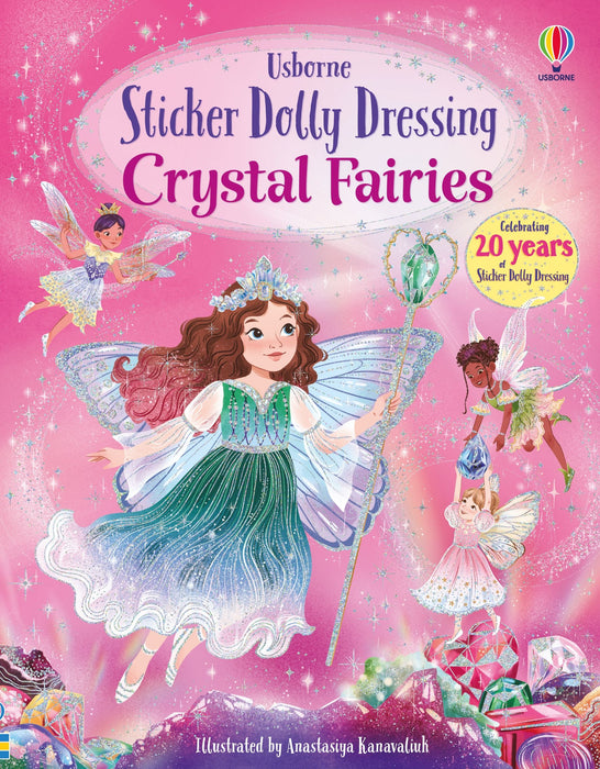 Usborne Sticker Dolly Dressing Crystal Fairies Book