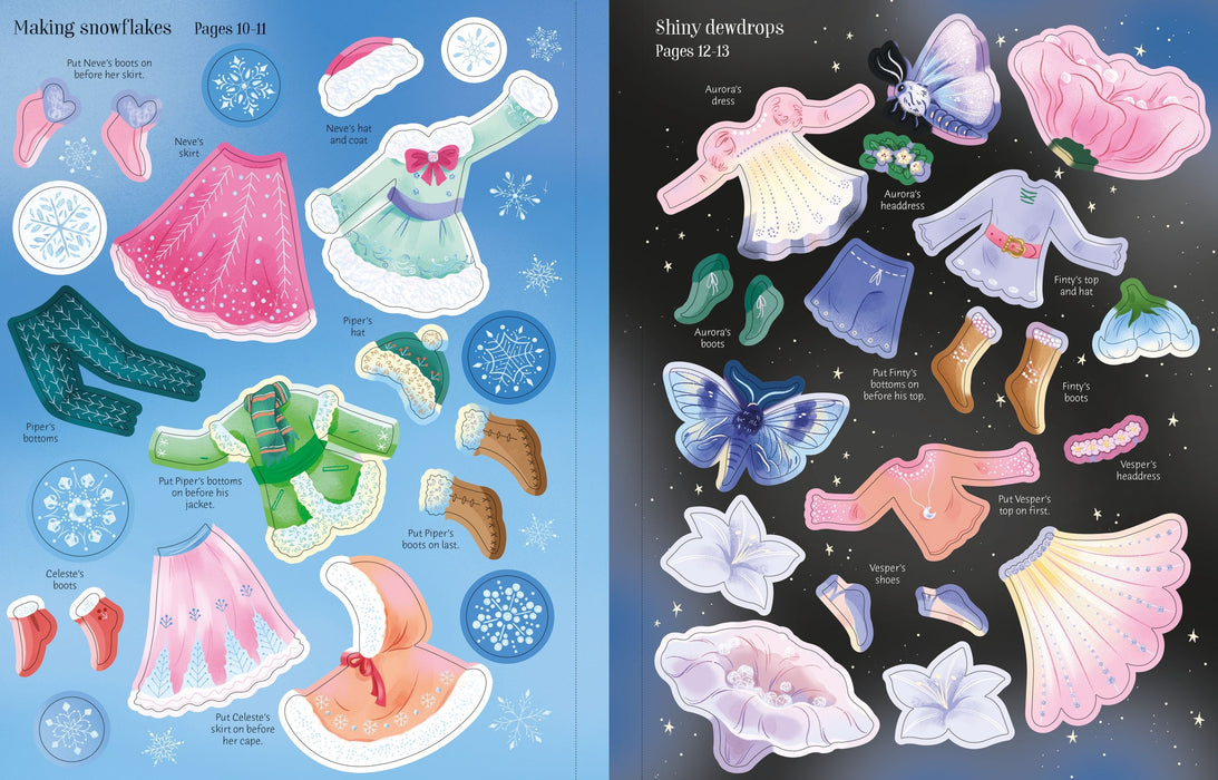 Usborne Sticker Dolly Dressing Crystal Fairies Book