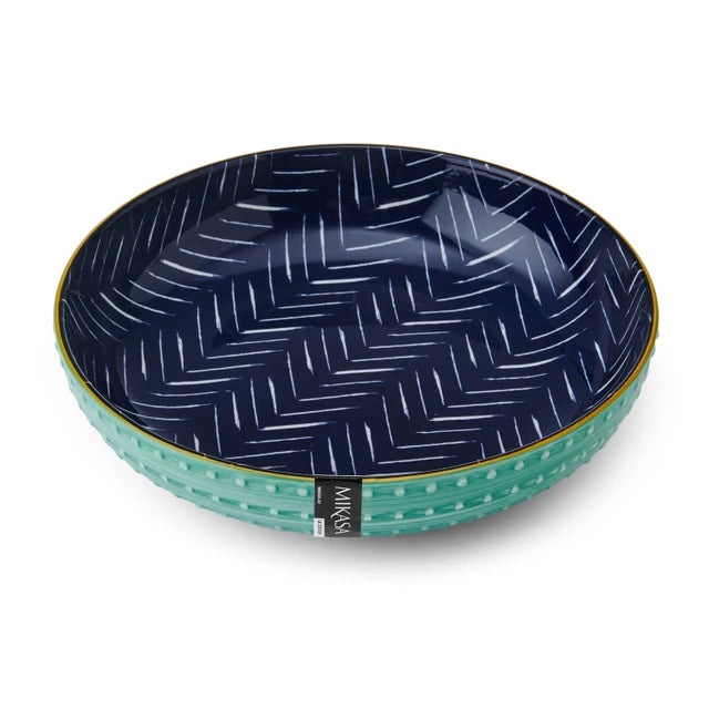 Mikasa Indigo Chevron Stoneware Bowl