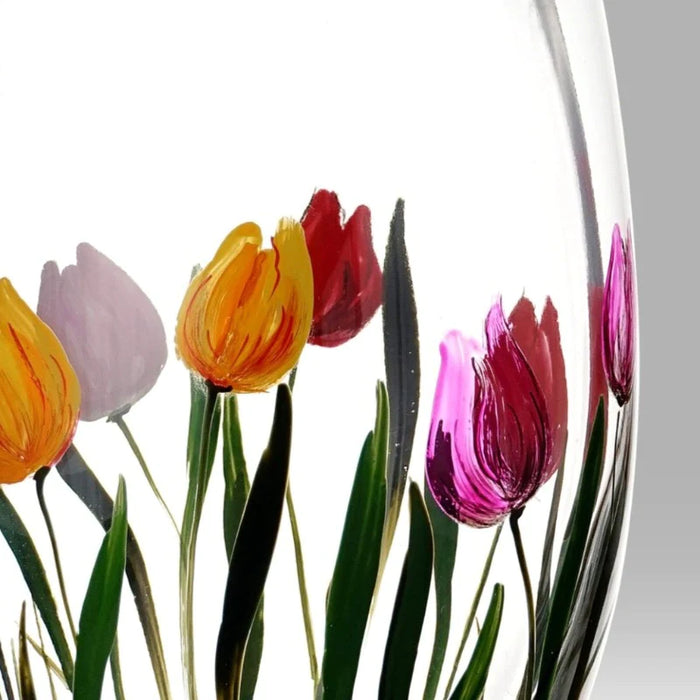 Nobile Glassware Rainbow Tulips Round 20cm Vase