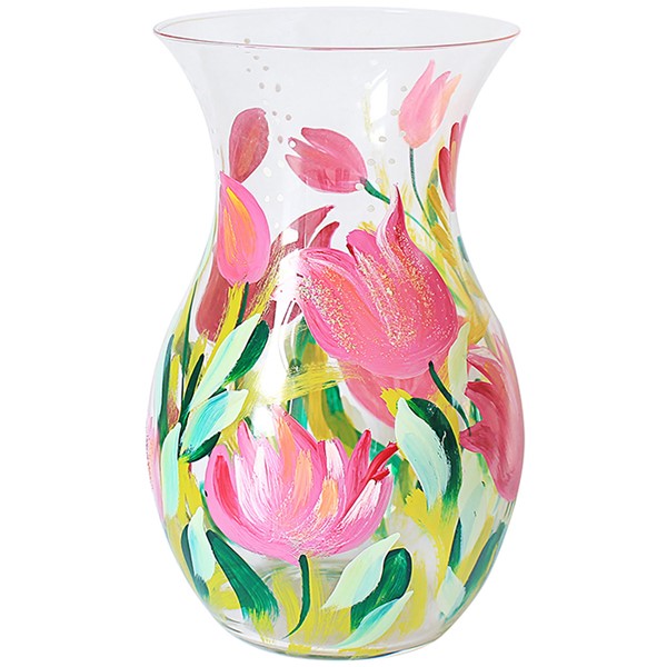 Tulips Glass Flower Vase