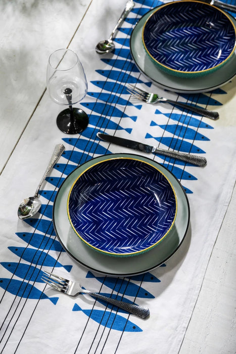 Mikasa Indigo Chevron Stoneware Bowl