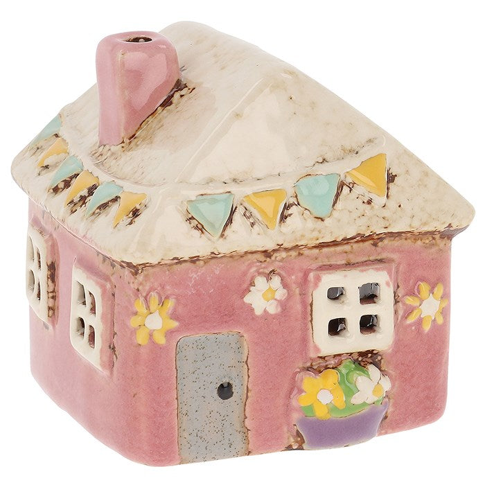 Village Pottery Pink Garden House Mini Tealight