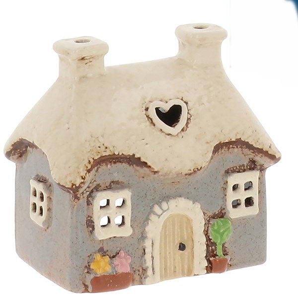 Village Pottery Mini Heart Cottage Grey