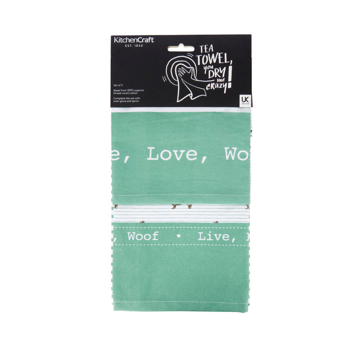 KitchenCraft Dachshund Tea Towel Set of 2